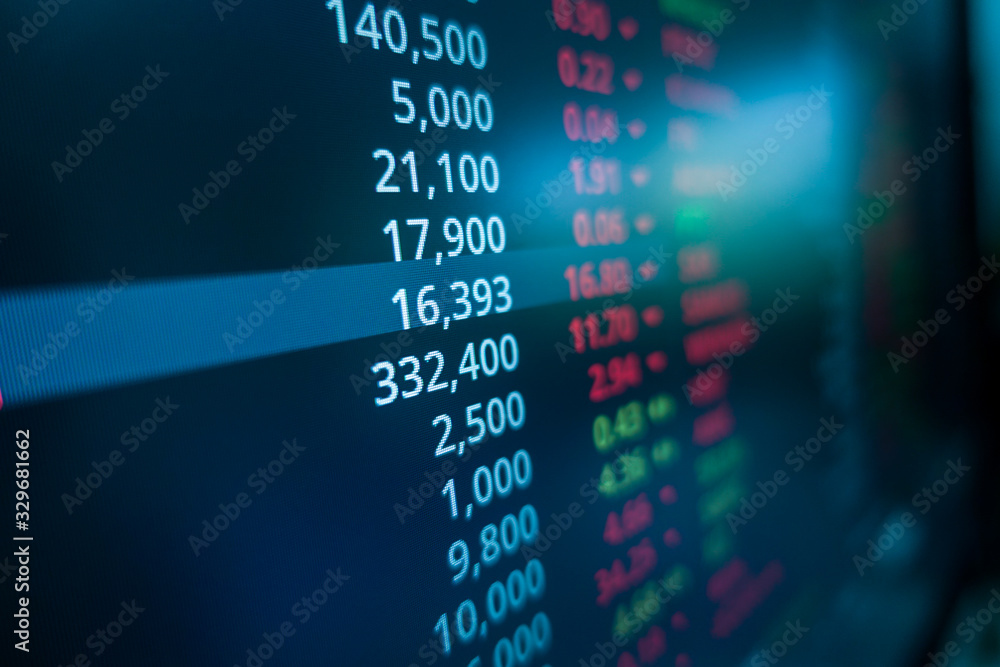 Stock market trading graph and candlestick chart on screen monitor for financial investment and economic concept. Stock market trading graph and candlestick chart on screen monitor for financial investment and economic concept.