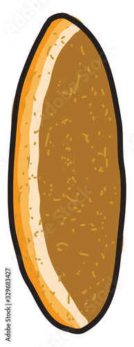 Small bread, illustration, vector on white background.