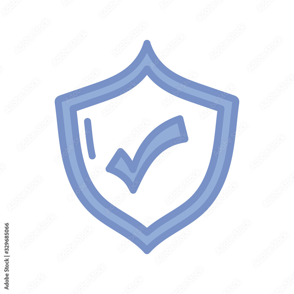 shield with check symbol, blue outline style icon shield with check symbol, blue outline style icon