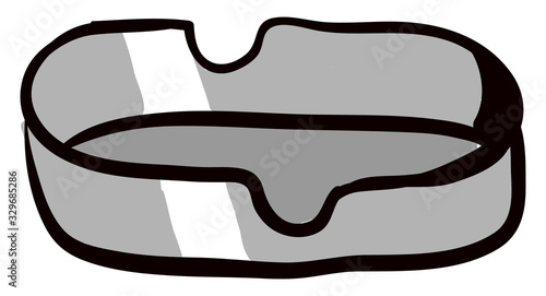 Ashtray, illustration, vector on white background.