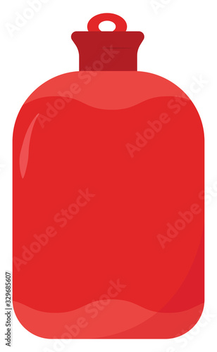 Hot water bottle, illustration, vector on white background.