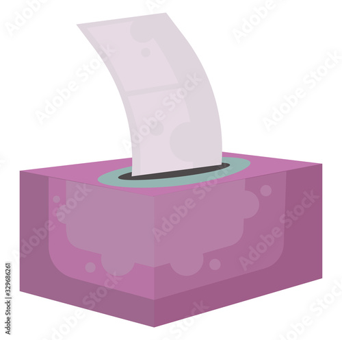 Box with napkins, illustration, vector on white background.