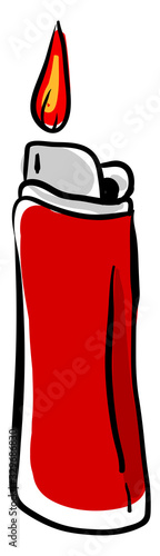 Red lighter, illustration, vector on white background.