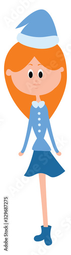 Snow maiden, illustration, vector on white background.