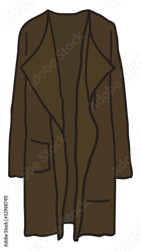 Brown coat, illustration, vector on white background.