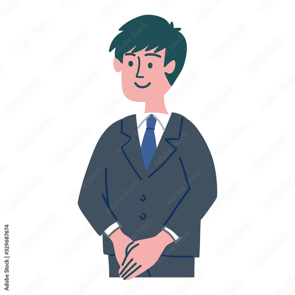 スーツ　男性　立っている