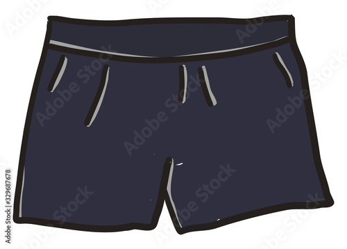 Blue short, illustration, vector on white background.