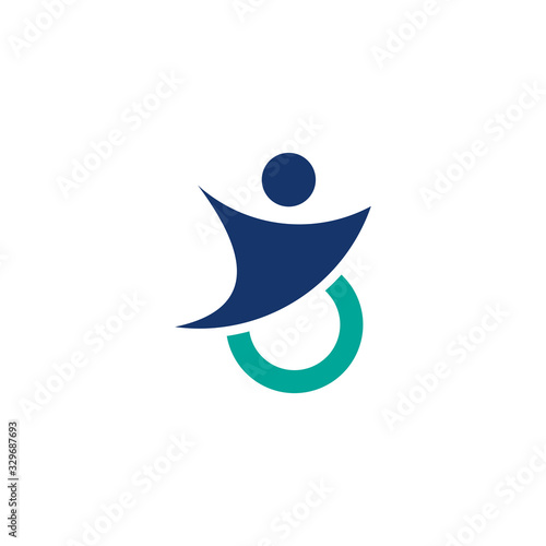 happy disability logo icon vector isolated