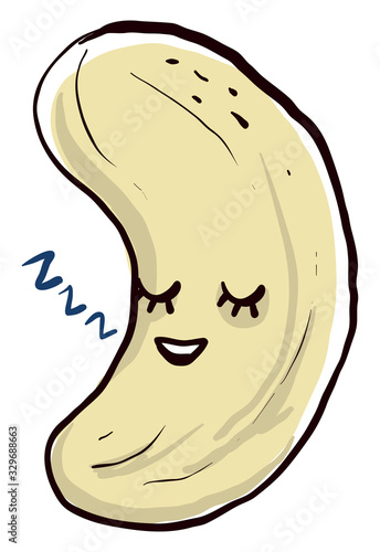 Nut sleeping, illustration, vector on white background.