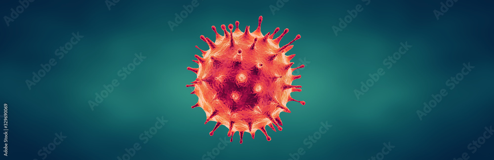 Coronavirus or Flu or monkeypox virus - Microbiology And Virology Concept - obrazy, fototapety, plakaty 