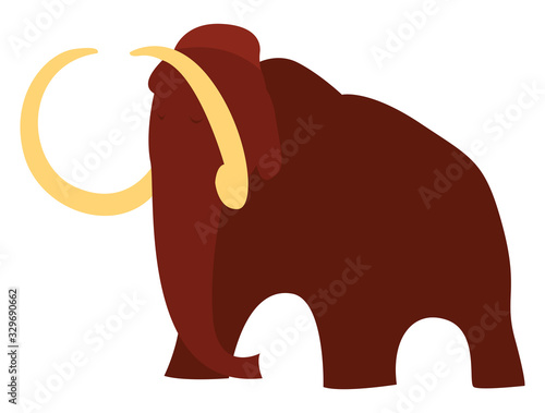 Big mammoth, illustration, vector on white background.