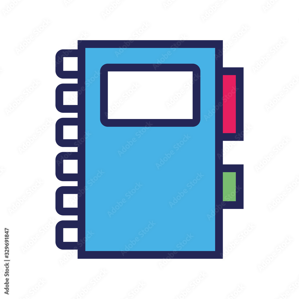 notebook supply line and fill style icon notebook supply line and fill style icon