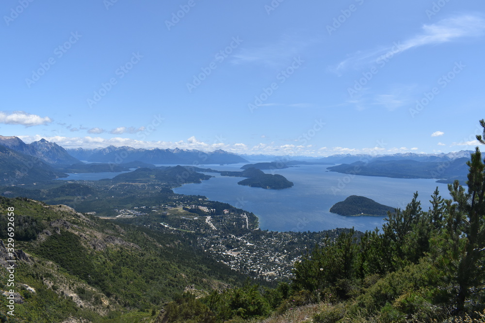 Beautiful valley landscape of mountain and city Beautiful valley landscape of mountain and city