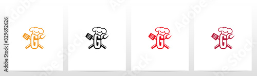 Spatula And Chef Hat On Letter Logo Design G
