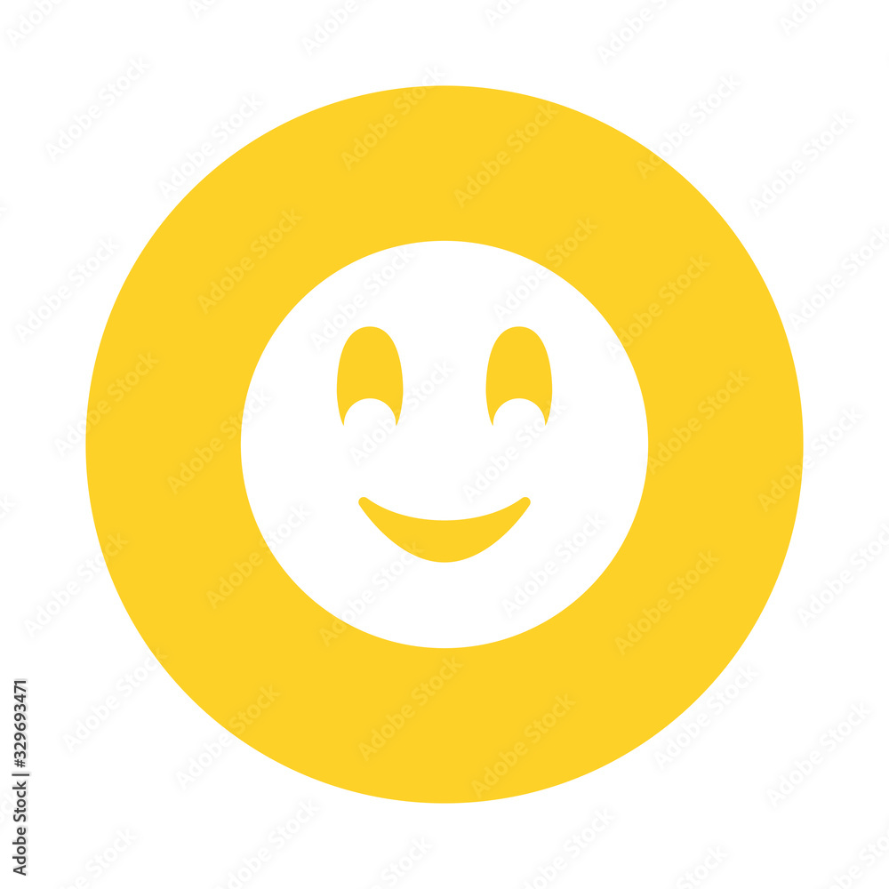 Fototapeta premium Smiling chat emoticon isolated icon