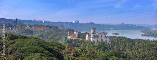 The Church of St. Cajetan viewed form Monte Hill in Old Goa, India.