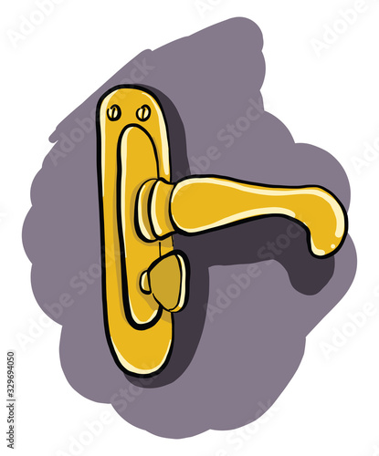 Doors knob, illustration, vector on white background.