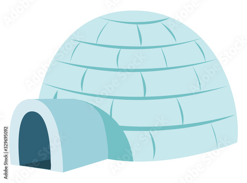 Igloo, illustration, vector on white background.