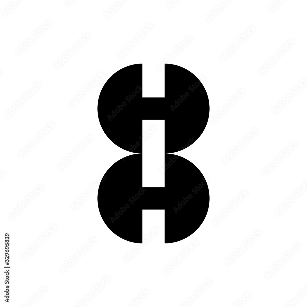 Number 8 with H letter logo design vector Number 8 with H letter logo design vector