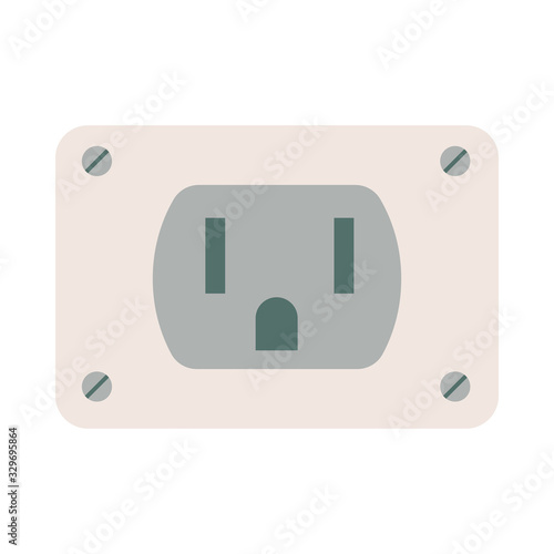 electric connection socket isolated icon