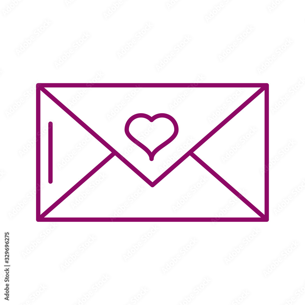 envelope closed with a heart, line style icon envelope closed with a heart, line style icon