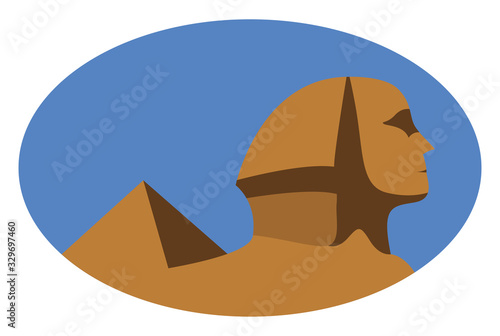 Sphinx, illustration, vector on white background.