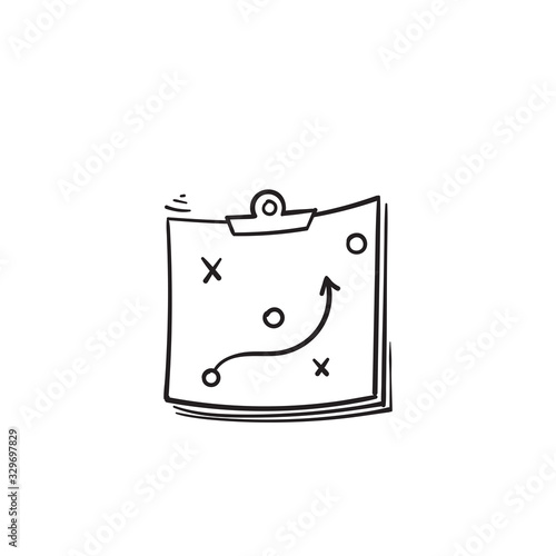 strategy icon illustration.hand drawn doodle style.vector isolated