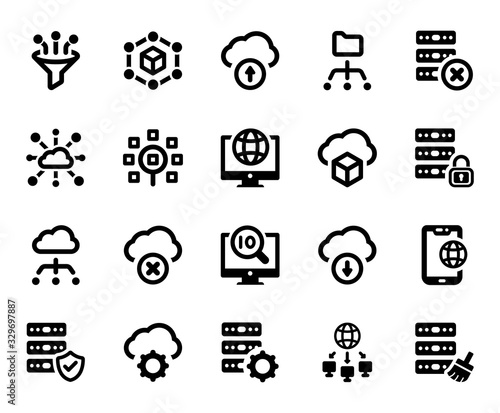 Big Data Icon Set - 2 (Black Series) photo