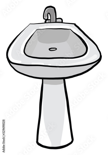 Washbasin, illustration, vector on white background.