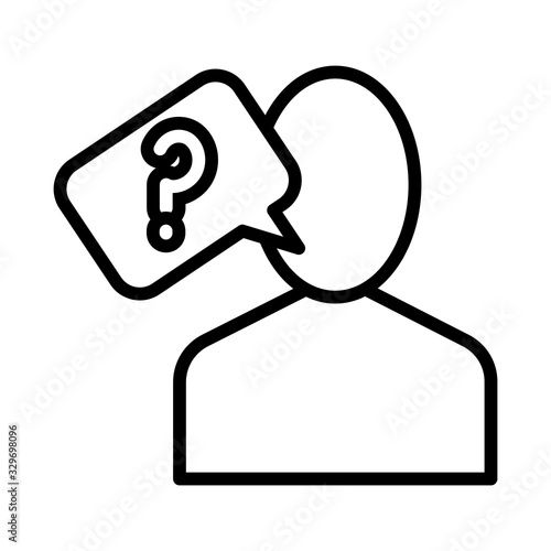 user avatar with interrogation symbol line style