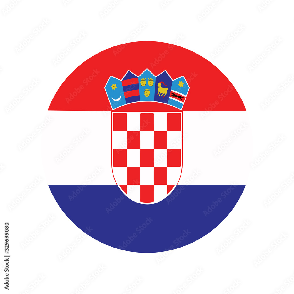 Croatia flag, official colors and proportion correctly. National Croatian flag. Raster illustration.