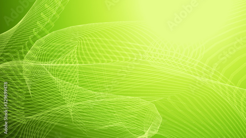 Dot green wave light screen gradient texture background. Abstract technology big data digital background. 3d rendering.