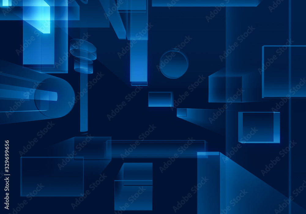Cyber blue isometric neon city virtual reality background. Abstract technology innovation future digital background. 3d rendering. Cyber blue isometric neon city virtual reality background. Abstract technology innovation future digital background. 3d rendering.