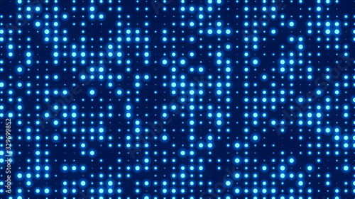 Dot  white blue pattern screen led light gradient texture background. Abstract  technology big data digital background. 3d rendering. © Papapig