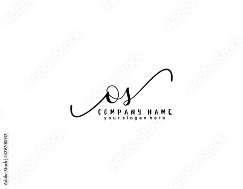 Letter OS handwrititing logo with a beautiful template