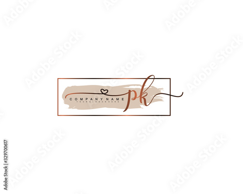 Letter PK handwrititing logo with a beautiful template