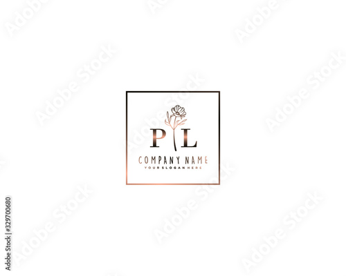 Letter PL handwrititing logo with a beautiful template