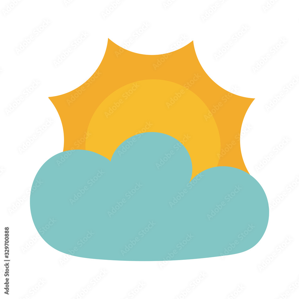 sun with cloud on white background sun with cloud on white background
