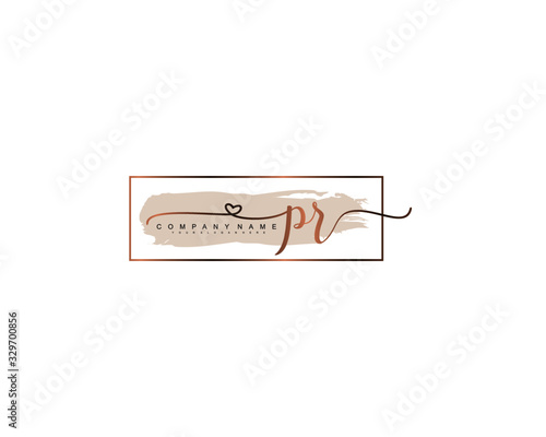 Letter PR handwrititing logo with a beautiful template