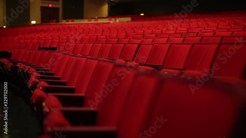 Theatre Red Seats Tracking Close Shot