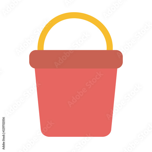 bucket red on white background