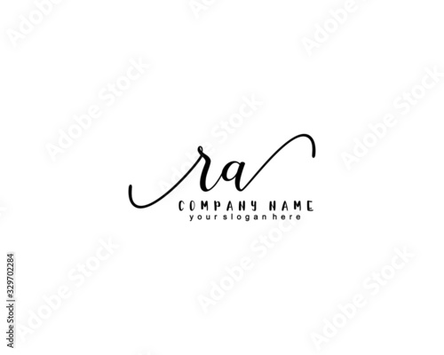 Letter RA handwrititing logo with a beautiful template