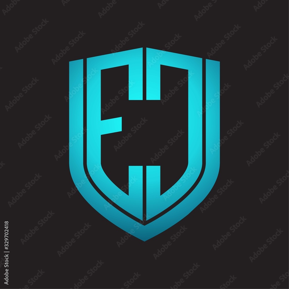 EC Logo monogram with emblem shield design isolated with blue colors on black background EC Logo monogram with emblem shield design isolated with blue colors on black background