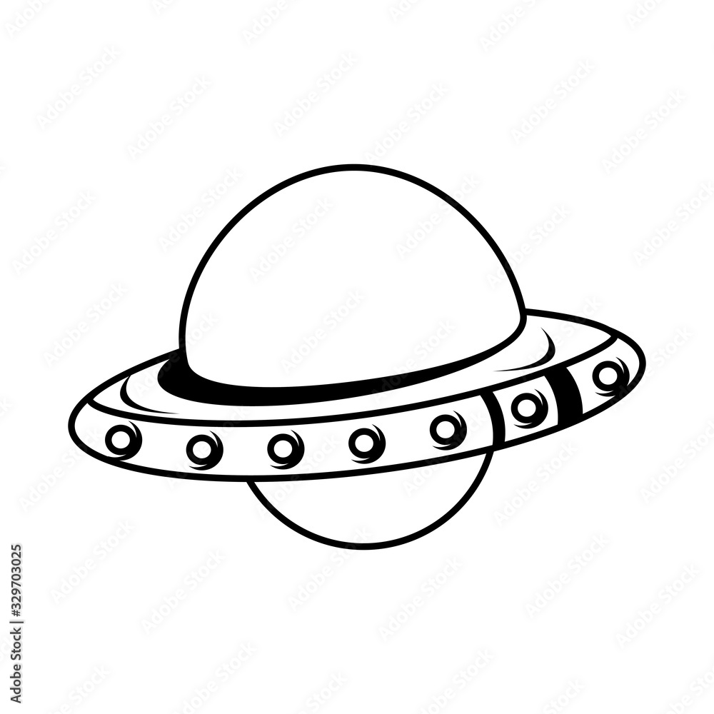 space ufo flying isolated icon space ufo flying isolated icon