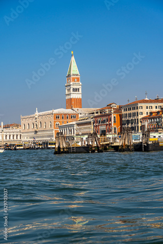 Campanile and Venice Doge's palace on San Marco square on beautiful day © Quang