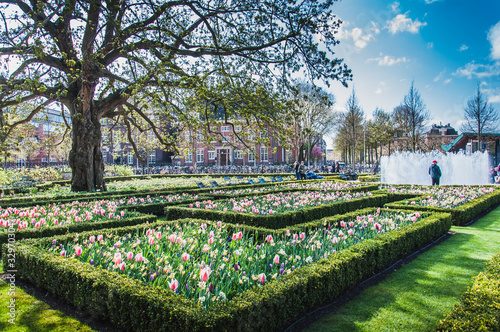 The Rijkmuseum and its gardens and its surroundings in Amsterdam