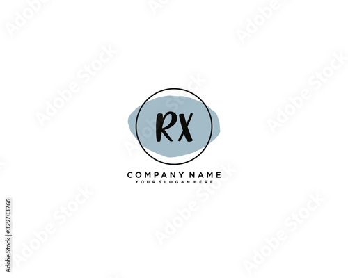 Letter RX handwrititing logo with a beautiful template