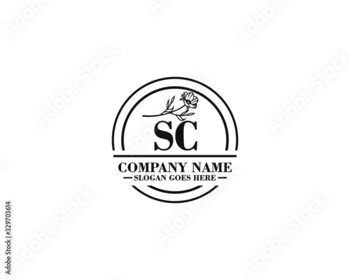 Letter SC handwrititing logo with a beautiful template