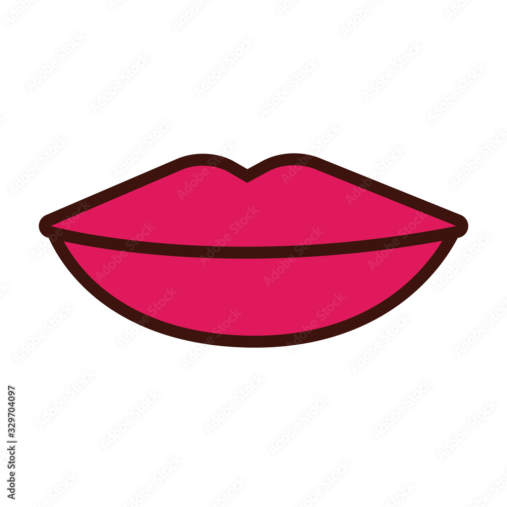 lips human sense line and fill style icon