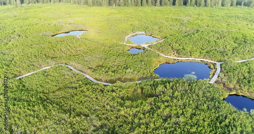 Wallpaper Mural Aerial Over Lovrenska Lakes Surrounded by Lush Green Moorland Torontodigital.ca